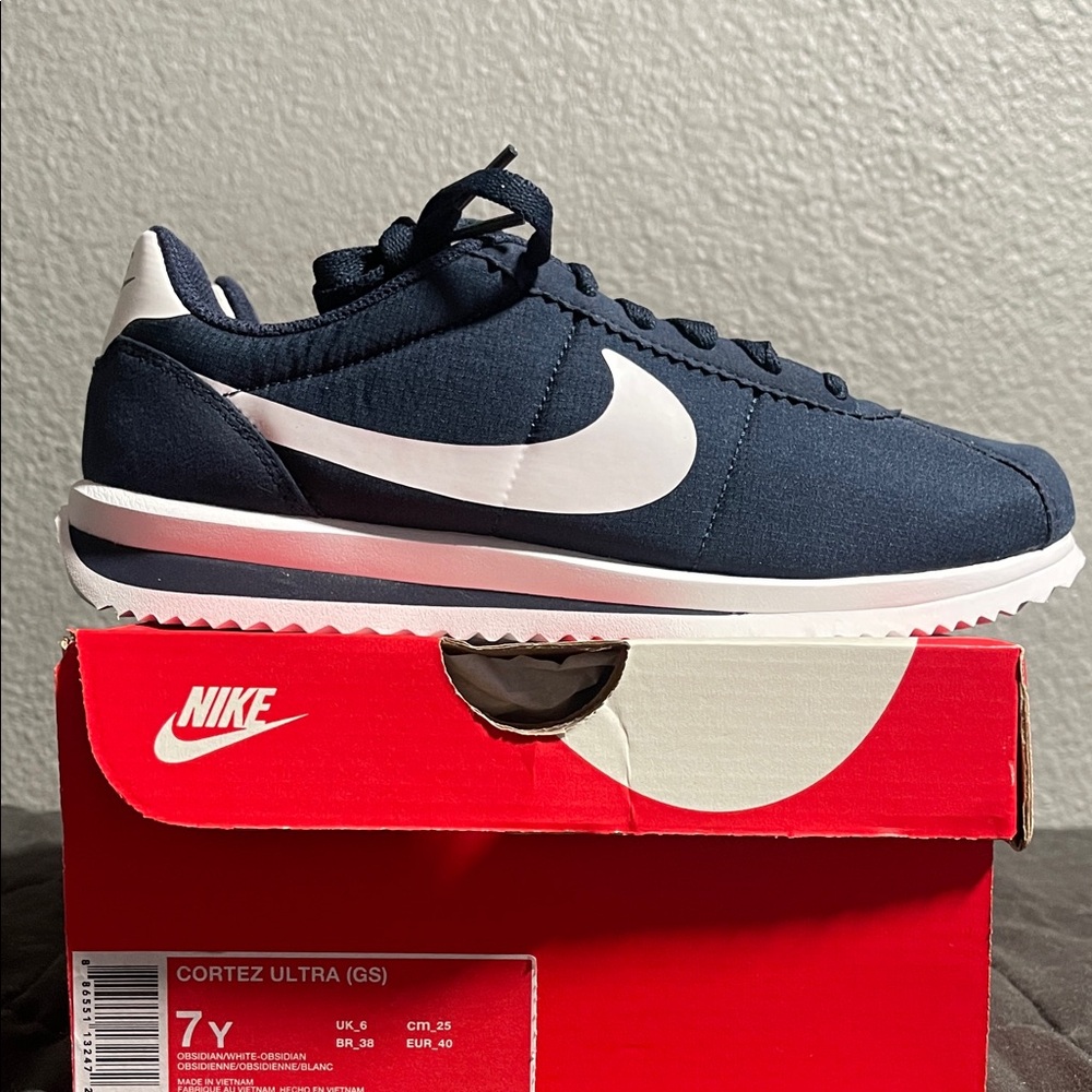 Nike Cortez Ultra Dark Blue and White Shoes